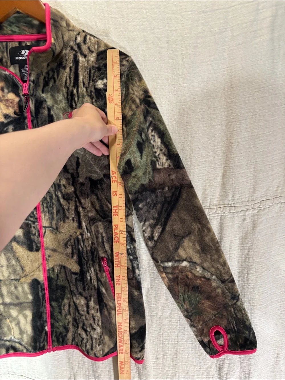 Mossy Oak Women's Camo Fleece Jacket Pink TrimFull Zip Size L EUC - Picture 6 of 10
